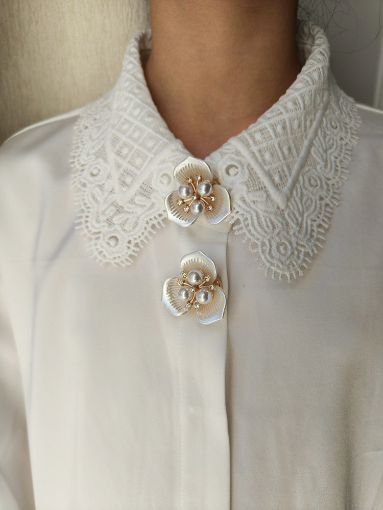 Sweet White Violets | 1 Set 2 Pieces