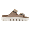 Closed-Toe cork slides Chunky | Suede | Warm Sand