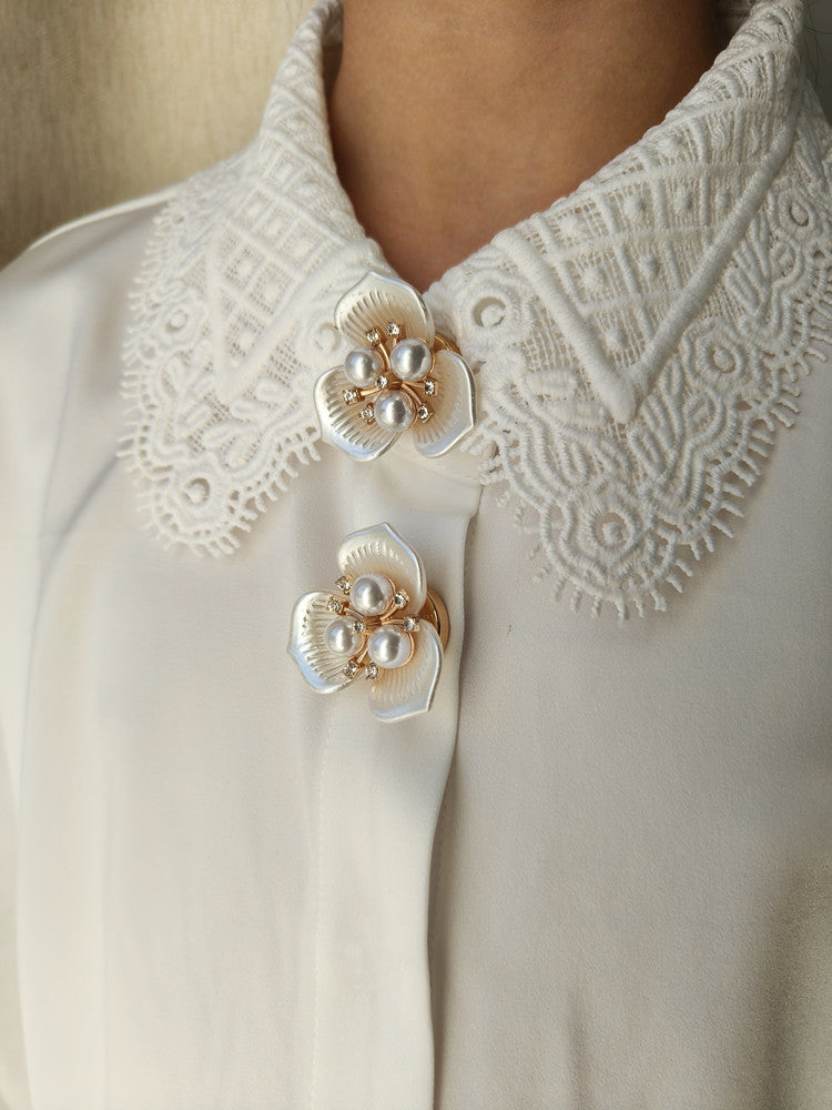 Sweet White Violets | 1 Set 2 Pieces